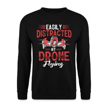 Drone flying, aerial drones, multicopters, drones - Unisex Sweatshirt - black - Front - Alina (178cm) & Michal (187cm)
