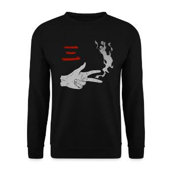 San - Unisex Pullover - Schwarz - Vorne - Alina (178cm) & Michal (187cm)