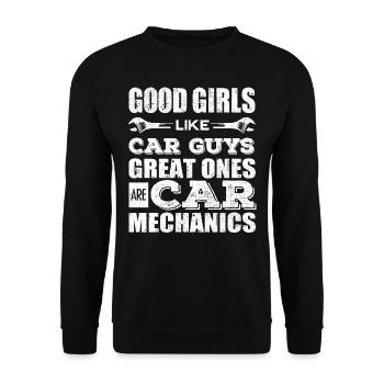 Car mechanic, mechanic, car mechanic - Unisex Sweatshirt - black - Front - Alina (178cm) & Michal (187cm)