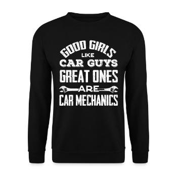 Car mechanic, mechanic, car mechanic - Unisex Sweatshirt - black - Front - Alina (178cm) & Michal (187cm)
