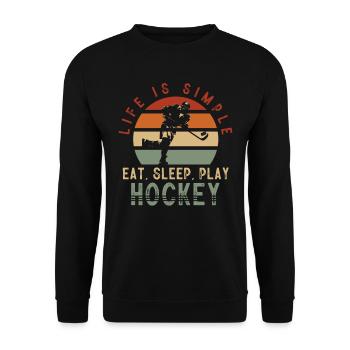 CE hockey player, ice hockey stick, ice hockey - Unisex Sweatshirt - black - Front - Alina (178cm) & Michal (187cm)