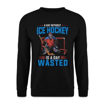 CE hockey player, ice hockey stick, ice hockey - Unisex Sweatshirt - black - Front - Alina (178cm) & Michal (187cm)