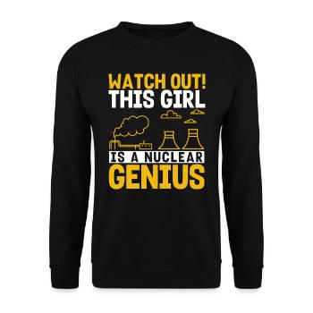 Ingénieur nucléaire, Sciences nucléaires, Science - Sweat-shirt Unisexe - noir - Devant - Alina (178cm) & Michal (187cm)