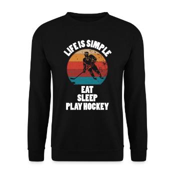 CE hockey player, ice hockey stick, ice hockey - Unisex Sweatshirt - black - Front - Alina (178cm) & Michal (187cm)