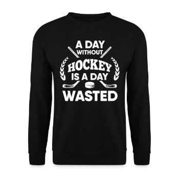 CE hockey player, ice hockey stick, ice hockey - Unisex Sweatshirt - black - Front - Alina (178cm) & Michal (187cm)