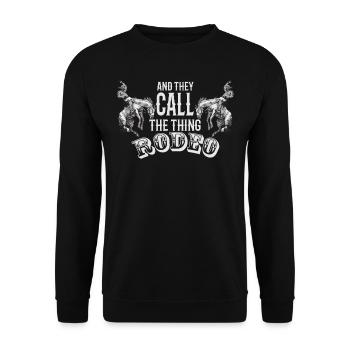 Rodeo, Verzierungen, Country, Cowboys - Unisex Pullover - Schwarz - Vorne - Alina (178cm) & Michal (187cm)