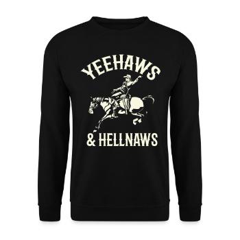Rodeo, Verzierungen, Country, Cowboys - Unisex Pullover - Schwarz - Vorne - Alina (178cm) & Michal (187cm)