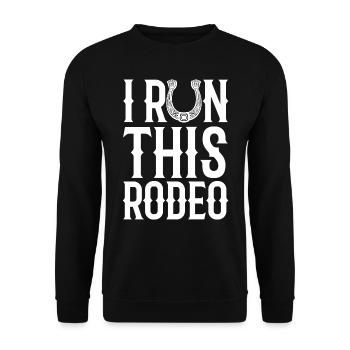 Rodeo, Verzierungen, Country, Cowboys - Unisex Pullover - Schwarz - Vorne - Alina (178cm) & Michal (187cm)