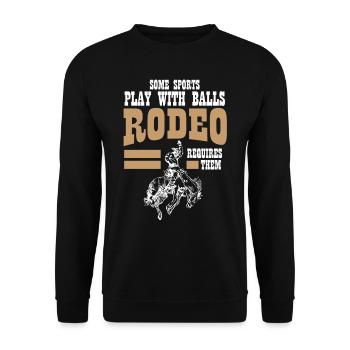Rodeo, Verzierungen, Country, Cowboys - Unisex Pullover - Schwarz - Vorne - Alina (178cm) & Michal (187cm)