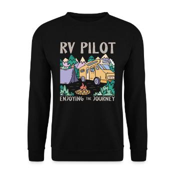Camping camping-car, VR - Sweat-shirt Unisexe - noir - Devant - Alina (178cm) & Michal (187cm)