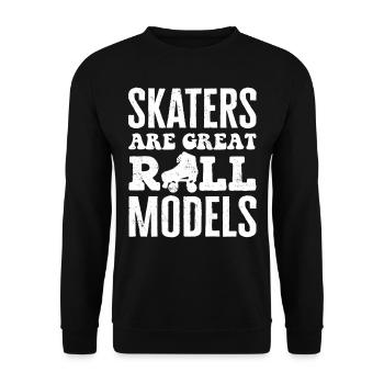 Skaten, Rollschuhlaufen - Unisex Pullover - Schwarz - Vorne - Alina (178cm) & Michal (187cm)