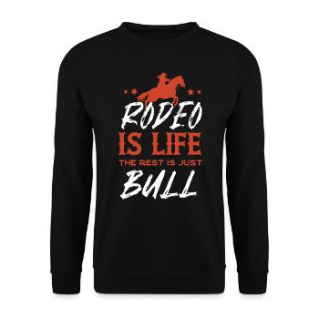 Rodeo, Western horse riding, horse lovers - Unisex Sweatshirt - black - Front - Alina (178cm) & Michal (187cm)