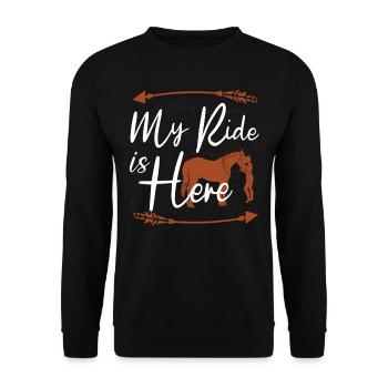 Rodeo, Western horse riding, horse lovers - Unisex Sweatshirt - black - Front - Alina (178cm) & Michal (187cm)