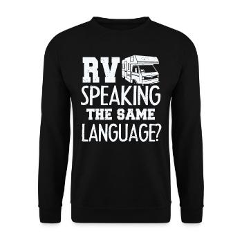 Camping-car, Camping-car, Camping camping-car - Sweat-shirt Unisexe - noir - Devant - Alina (178cm) & Michal (187cm)
