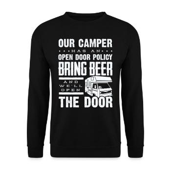 Camping-car, Camping-car, Camping camping-car - Sweat-shirt Unisexe - noir - Devant - Alina (178cm) & Michal (187cm)