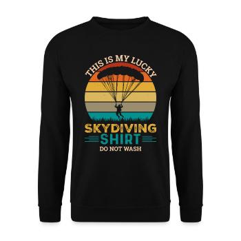 Skydiving, Skydiving - Unisex Sweatshirt - black - Front - Alina (178cm) & Michal (187cm)