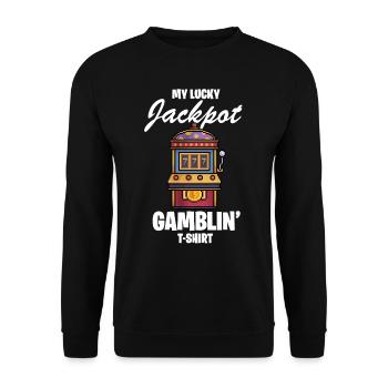 Machine à sous, Jeux d’argent, Machine à sous - Sweat-shirt Unisexe - noir - Devant - Alina (178cm) & Michal (187cm)