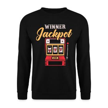 Machine à sous, Jeux d’argent, Machine à sous - Sweat-shirt Unisexe - noir - Devant - Alina (178cm) & Michal (187cm)