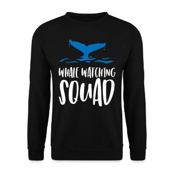 Walbeobachtung, Meeresbiologie, Meereswissenschaft - Unisex Pullover - Schwarz - Vorne - Alina (178cm) & Michal (187cm)