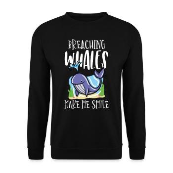 Walbeobachtung, Meeresbiologie, Meereswissenschaft - Unisex Pullover - Schwarz - Vorne - Alina (178cm) & Michal (187cm)