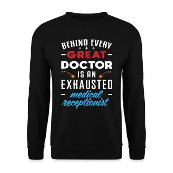 Medical receptionist - Unisex Sweatshirt - black - Front - Alina (178cm) & Michal (187cm)
