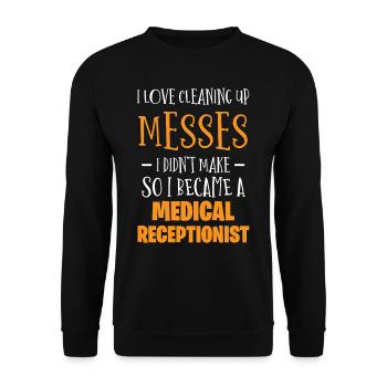 Medical receptionist - Unisex Sweatshirt - black - Front - Alina (178cm) & Michal (187cm)