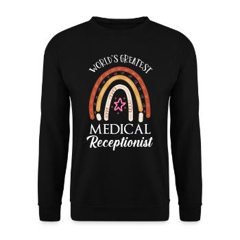 Medical receptionist - Unisex Sweatshirt - black - Front - Alina (178cm) & Michal (187cm)