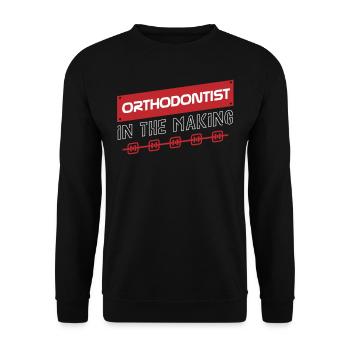 Kieferorthopäden, Zahnarzt, Zahnärztlicher Dienst - Unisex Pullover - Schwarz - Vorne - Alina (178cm) & Michal (187cm)