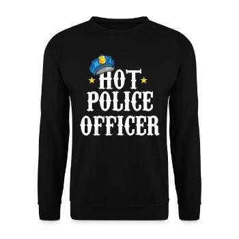 Polizeibeamter Uniformkostüm - Unisex Pullover - Schwarz - Vorne - Alina (178cm) & Michal (187cm)