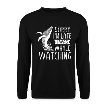 Baleines, baleines, observation des baleines, observation des baleines - Sweat-shirt Unisexe - noir - Devant - Alina (178cm) & Michal (187cm)