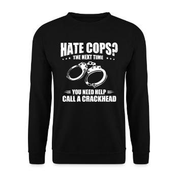 Costume de policier - Sweat-shirt Unisexe - noir - Devant - Alina (178cm) & Michal (187cm)