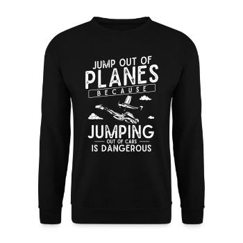 Skydiving, Skydiving - Unisex Sweatshirt - black - Front - Alina (178cm) & Michal (187cm)