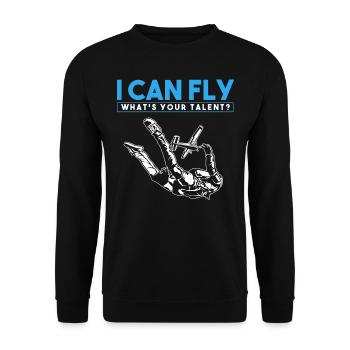 Skydiving, Skydiving - Unisex Sweatshirt - black - Front - Alina (178cm) & Michal (187cm)