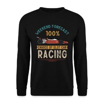 Slotcar-Rennen - Unisex Pullover - Schwarz - Vorne - Alina (178cm) & Michal (187cm)