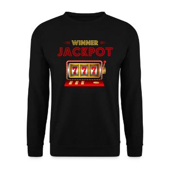 Slot machine, Player, Gambling - Unisex Sweatshirt - black - Front - Alina (178cm) & Michal (187cm)