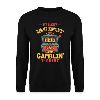 Slot machine, Player, Gambling - Unisex Sweatshirt - black - Front - Alina (178cm) & Michal (187cm)
