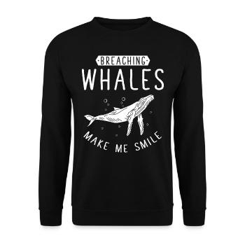 Baleines, baleines, observation des baleines, observation des baleines - Sweat-shirt Unisexe - noir - Devant - Alina (178cm) & Michal (187cm)