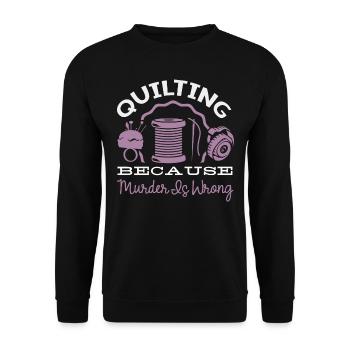Courtepointe, Tricot, Machines à coudre, Couture - Sweat-shirt Unisexe - noir - Devant - Alina (178cm) & Michal (187cm)