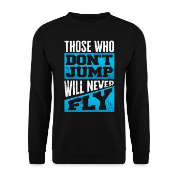 Skydiving, Skydiving - Unisex Sweatshirt - black - Front - Alina (178cm) & Michal (187cm)