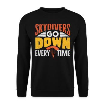 Skydiving, Skydiving - Unisex Sweatshirt - black - Front - Alina (178cm) & Michal (187cm)