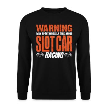 Slotcar-Rennen, Petrolhead, Autoliebhaber - Unisex Pullover - Schwarz - Vorne - Alina (178cm) & Michal (187cm)