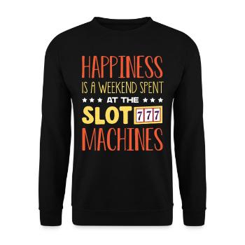 Machine à sous, Machines à sous, Jeux de hasard - Sweat-shirt Unisexe - noir - Devant - Alina (178cm) & Michal (187cm)