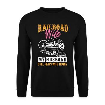 Railway Ladder, Railway Railfan - Unisex Sweatshirt - black - Front - Alina (178cm) & Michal (187cm)