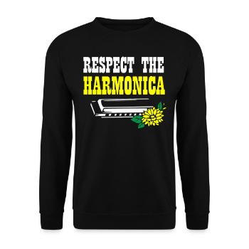 Harmonica player, Harmonica music - Unisex Sweatshirt - black - Front - Alina (178cm) & Michal (187cm)