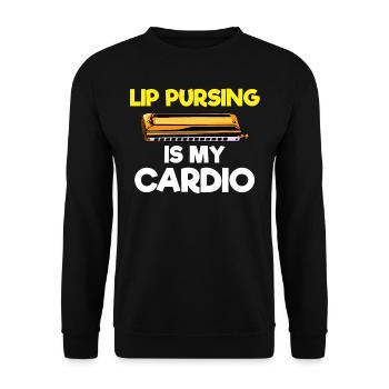 Harmonica player, Harmonica music - Unisex Sweatshirt - black - Front - Alina (178cm) & Michal (187cm)