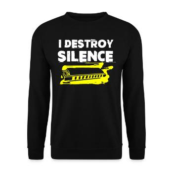 Harmonica player, Harmonica music - Unisex Sweatshirt - black - Front - Alina (178cm) & Michal (187cm)