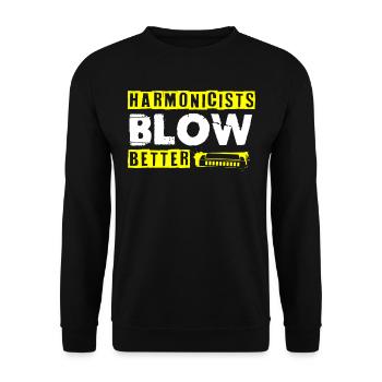 Harmoniciste, Musique d’harmonica - Sweat-shirt Unisexe - noir - Devant - Alina (178cm) & Michal (187cm)