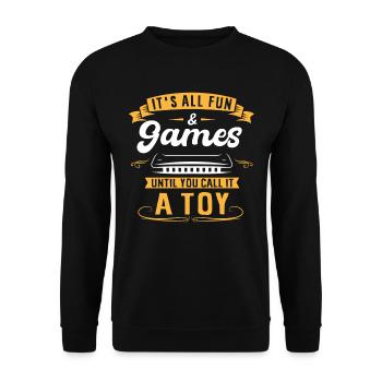 Harmonica player, Unny harmonica - Unisex Sweatshirt - black - Front - Alina (178cm) & Michal (187cm)