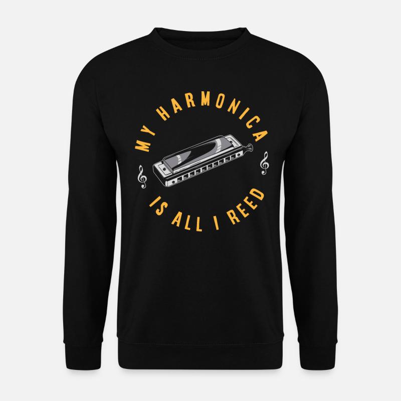 Harmonica player, Unny harmonica - Unisex Sweatshirt - black