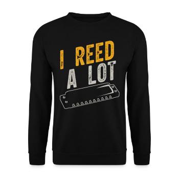 Harmonica player, Unny harmonica - Unisex Sweatshirt - black - Front - Alina (178cm) & Michal (187cm)